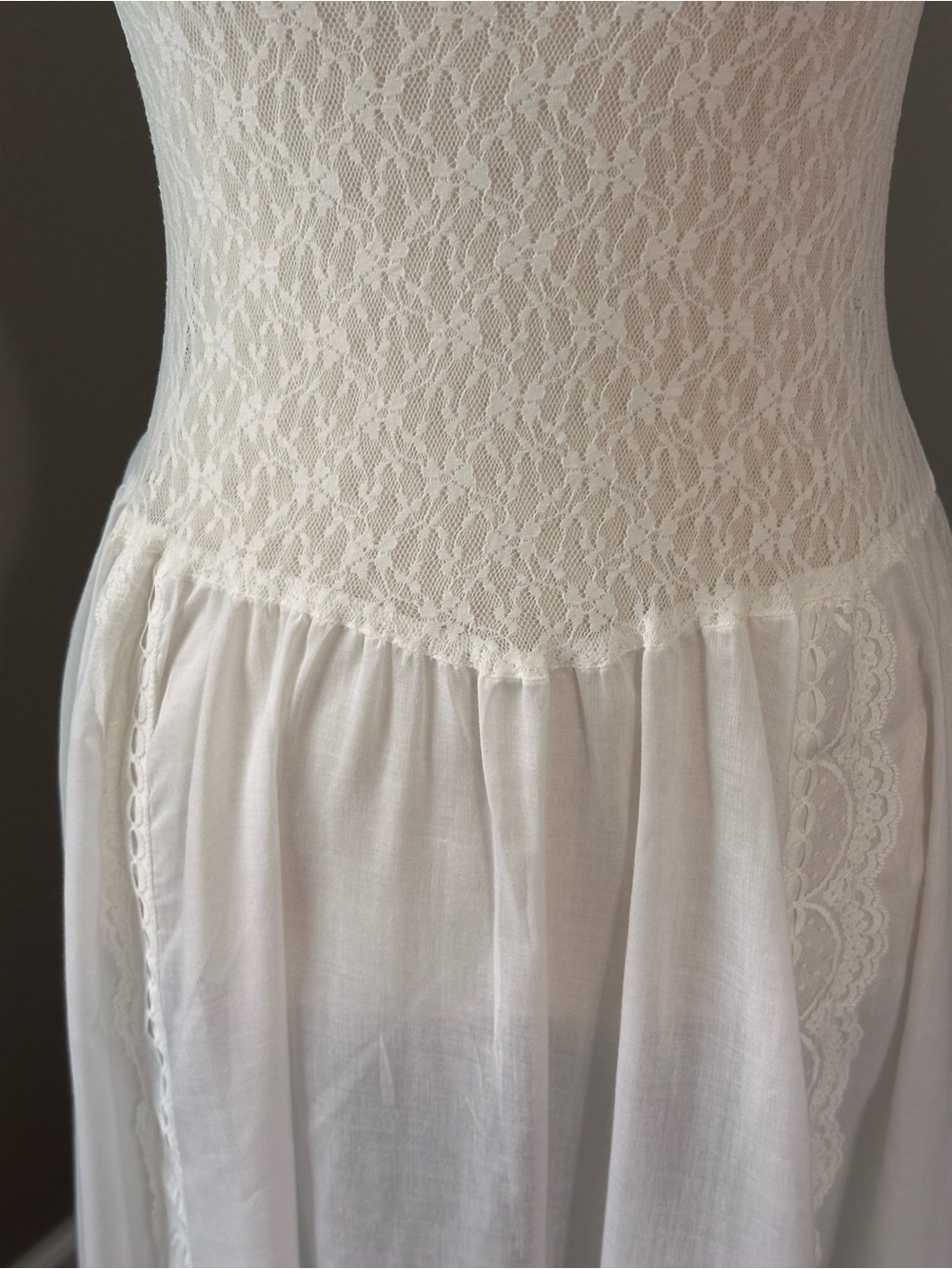 American Vintage Gunne Sax Jessica McClintock Victorian 70s Lace Prairie Maxi - Picture 3 of 9